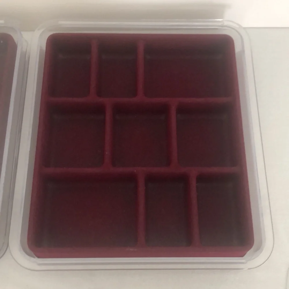 Two Velvet Jewelry Trays with Lids